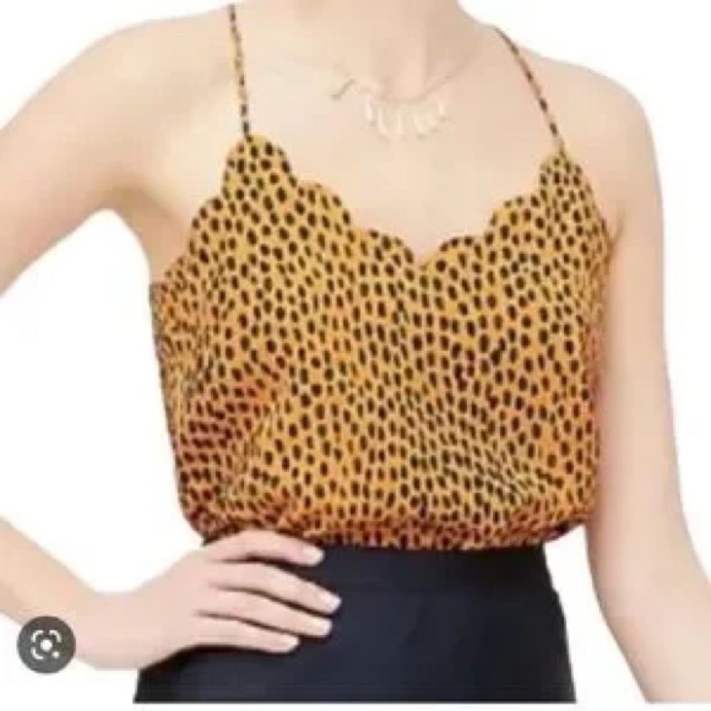 J.CREW‎ Leopard scalloped cami top SIZE 2 - Picture 3 of 7